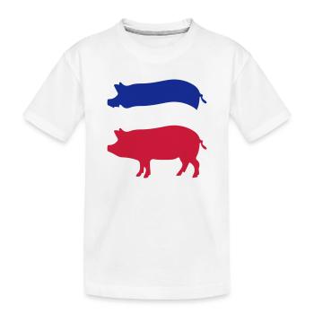 Porc tricolore rayé - T-shirt bio Premium Enfant - blanc - Devant