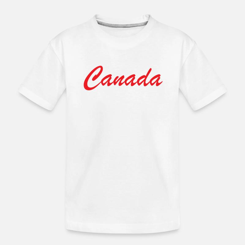 Canada Script Lettering Red - Kids' Premium Organic T-Shirt - white