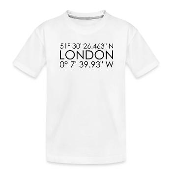 London Koordinaten - Kinder Premium Bio T-Shirt - Weiß - Vorne