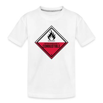 flamme gefahr brennbar humor ironie feuerwehr - Kinder Premium Bio T-Shirt - Weiß - Vorne