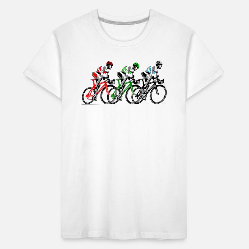 Three cyclists on the move Kids' Premium Organic T-Shirt