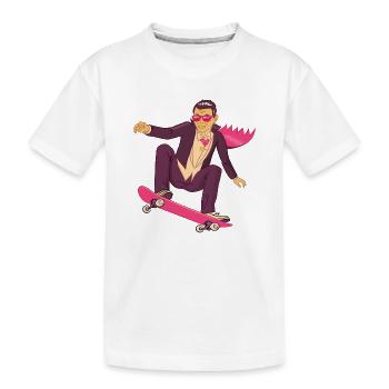 Skater Skating - Kids' Premium Organic T-Shirt - white - Front