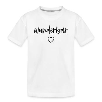wunderbar Herz - Kinder Premium Bio T-Shirt - Weiß - Vorne