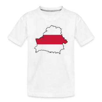 Silhouette of Belarus - Kids' Premium Organic T-Shirt - white - Front