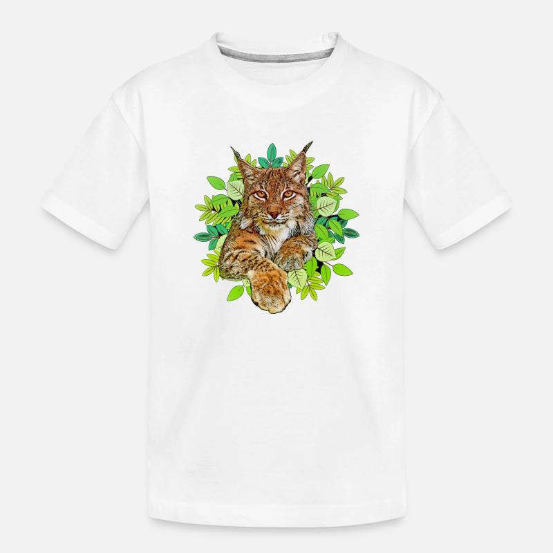 Luchs Katze Freiheit - Kinder Premium Bio T-Shirt - Weiß