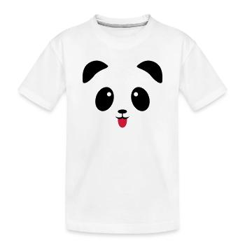 Langue de visage de panda - T-shirt bio Premium Enfant - blanc - Devant