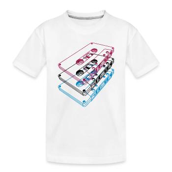 Cassette 3D – Mixtape rétro Perspective vintage - T-shirt bio Premium Enfant - blanc - Devant