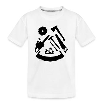 Wood tool - Kids' Premium Organic T-Shirt - white - Front