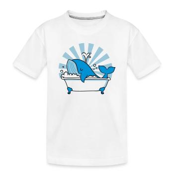 Baleine dans la baignoire – Funny Ocean Design - T-shirt bio Premium Enfant - blanc - Devant
