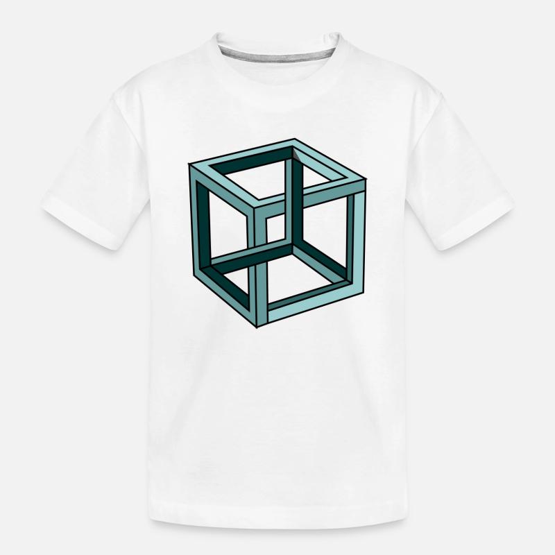 Escher Impossible Cube - T-shirt bio Premium Enfant - blanc