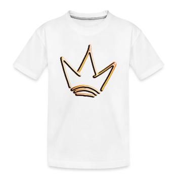 Krone gold rot mit Schatten, einfach, freigestellt - Kinder Premium Bio T-Shirt - Weiß - Vorne