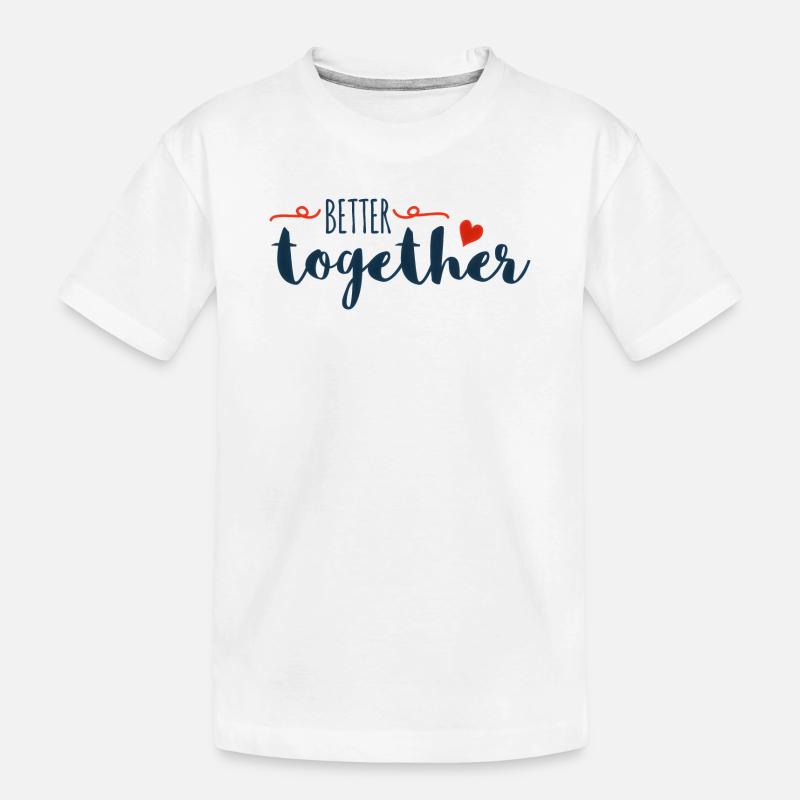 Better Together Drehbuch-Herz - Kinder Premium Bio T-Shirt - Weiß