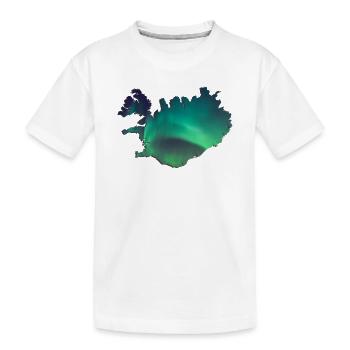 Iceland Iceland Northern Lights Topography Design - Kids' Premium Organic T-Shirt - white - Front