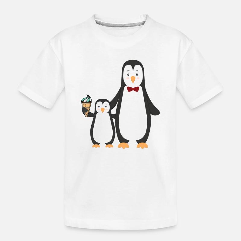Pinguin Pinguine mit Eis - Kinder Premium Bio T-Shirt - Weiß