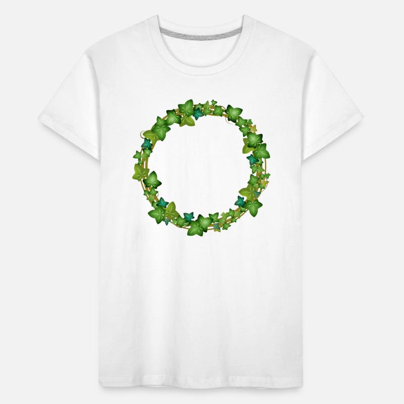 dekorativer Efeu Kranz oder Efeu Rahmen Kinder Premium Bio T-Shirt