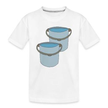 Creative bucket design for outdoor activities - Kids' Premium Organic T-Shirt - white - Front