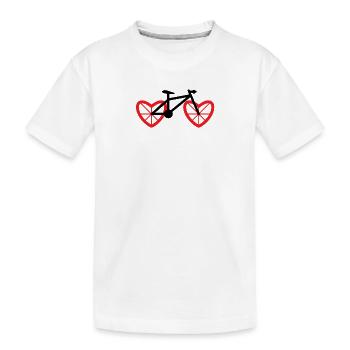 Fahrrad Herz Rad - Kinder Premium Bio T-Shirt - Weiß - Vorne
