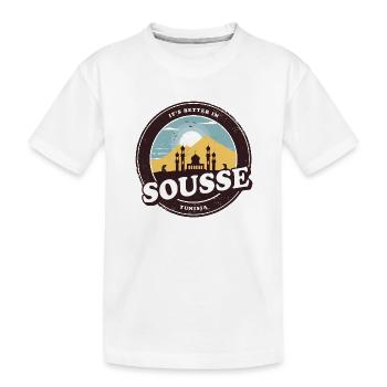 Sousse Tunisie Conception de mosquée - T-shirt bio Premium Enfant - blanc - Devant