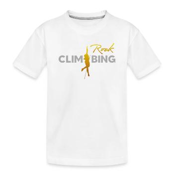 ROCK CLIMBING - Kids' Premium Organic T-Shirt - white - Front