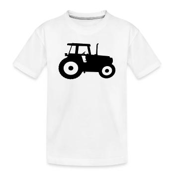 Tracteur silhouette silhouette machine agricole - T-shirt bio Premium Enfant - blanc - Devant
