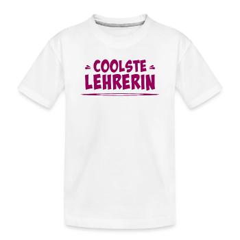 coolste lehrerin - Kinder Premium Bio T-Shirt - Weiß - Vorne