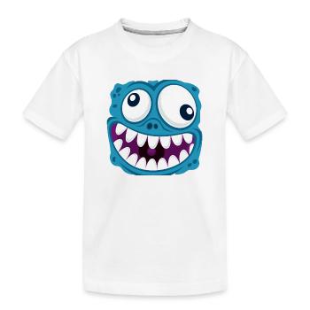 funny face - Kids' Premium Organic T-Shirt - white - Front