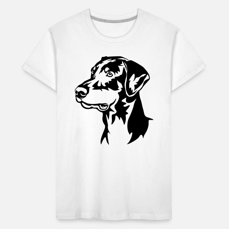 Dobermann Kopf Kinder Premium Bio T-Shirt