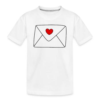 Herz Brief Liebesbrief Geschenk Valentinstag Paare - Kinder Premium Bio T-Shirt - Weiß - Vorne