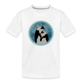 deux pingouins magiques en mosaïque - T-shirt bio Premium Enfant - blanc - Devant
