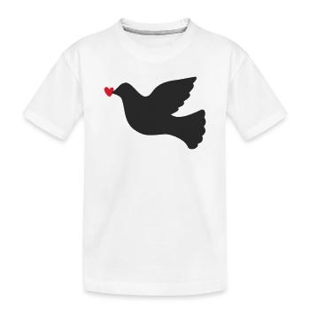 Friedenstaube Friede Freiheit - Kinder Premium Bio T-Shirt - Weiß - Vorne