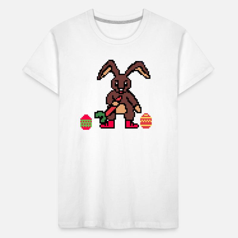 Cute Easter Bunny Pixel Art Kids' Premium Organic T-Shirt