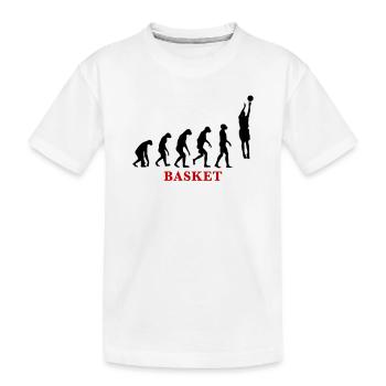 Basket Evolution Sports and humour 3c - Kids' Premium Organic T-Shirt - white - Front