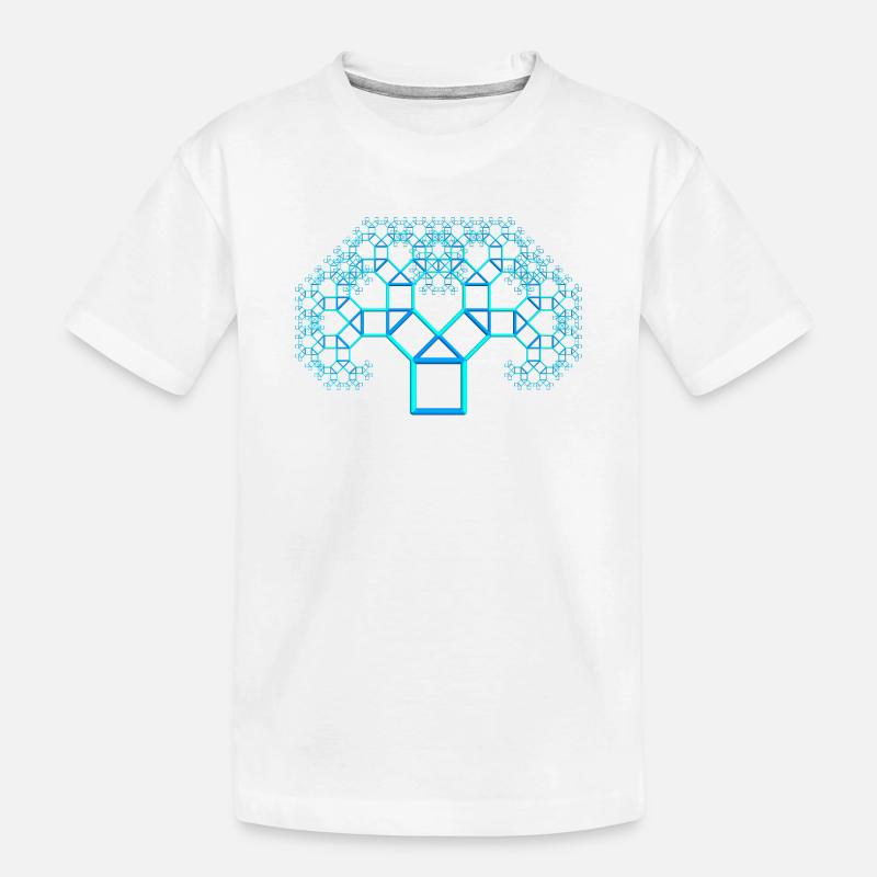 pythagoras tree - Kinder Premium Bio T-Shirt - Weiß