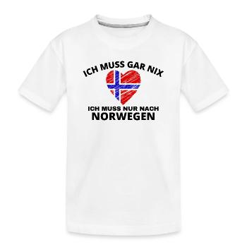 Norwegen - Kinder Premium Bio T-Shirt - Weiß - Vorne