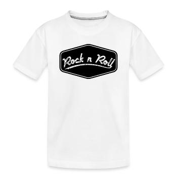Rock n Roll Schild Shape - Kinder Premium Bio T-Shirt - Weiß - Vorne