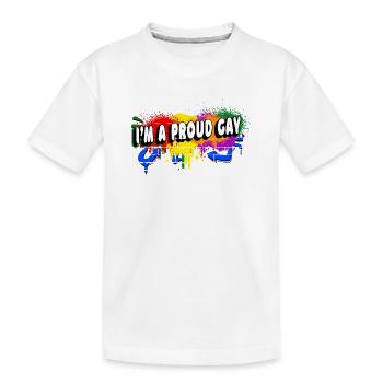 Je suis fier d'être gay - T-shirt bio Premium Enfant - blanc - Devant
