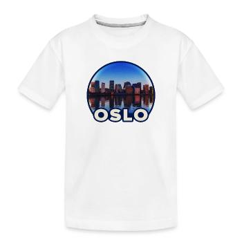 Oslo Skyline Reflektion - Kinder Premium Bio T-Shirt - Weiß - Vorne