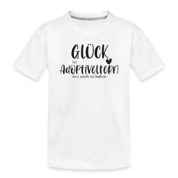 Adoptiert Adoptiveltern Adoption Familie Geschenk - Kinder Premium Bio T-Shirt - Weiß - Vorne