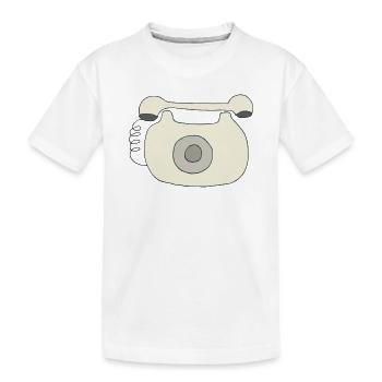telefon oldschool - Kinder Premium Bio T-Shirt - Weiß - Vorne