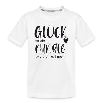 Mingle Single Freundschaft Plus Date Geschenk - Kinder Premium Bio T-Shirt - Weiß - Vorne