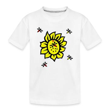 Girasole, api - Maglietta ecologica premium per bambini - bianco - Fronte