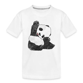 Panda - Kinder Premium Bio T-Shirt - Weiß - Vorne