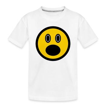 Verblüfftes Emoticon - Bildsymbol - Strichgesicht - Kinder Premium Bio T-Shirt - Weiß - Vorne
