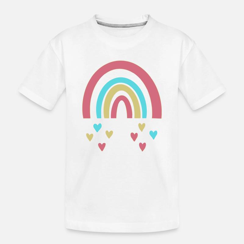 Regenbogen - Kinder Premium Bio T-Shirt - Weiß