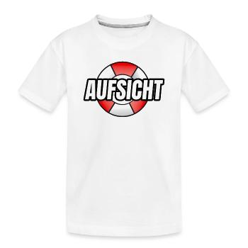 Aufsicht Schriftzug mit Rettungsring - Kinder Premium Bio T-Shirt - Weiß - Vorne