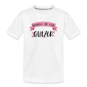 Schlamm Stall Landwirtschaft Landwirtin Glitzer - Kinder Premium Bio T-Shirt - Weiß - Vorne