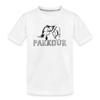 Parkour Symbol freerunning backflip somersault graphique - T-shirt bio Premium Enfant - blanc - Devant