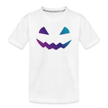 Halloween Kürbis Design Gesicht verkleidungen - Kinder Premium Bio T-Shirt - Weiß - Vorne