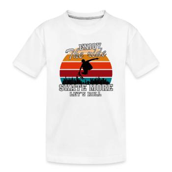 Urban Skateboarding: Schweben Sie über die Stadt - Kinder Premium Bio T-Shirt - Weiß - Vorne