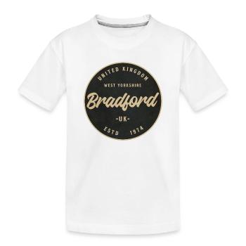 Insigne circulaire vintage Bradford - T-shirt bio Premium Enfant - blanc - Devant